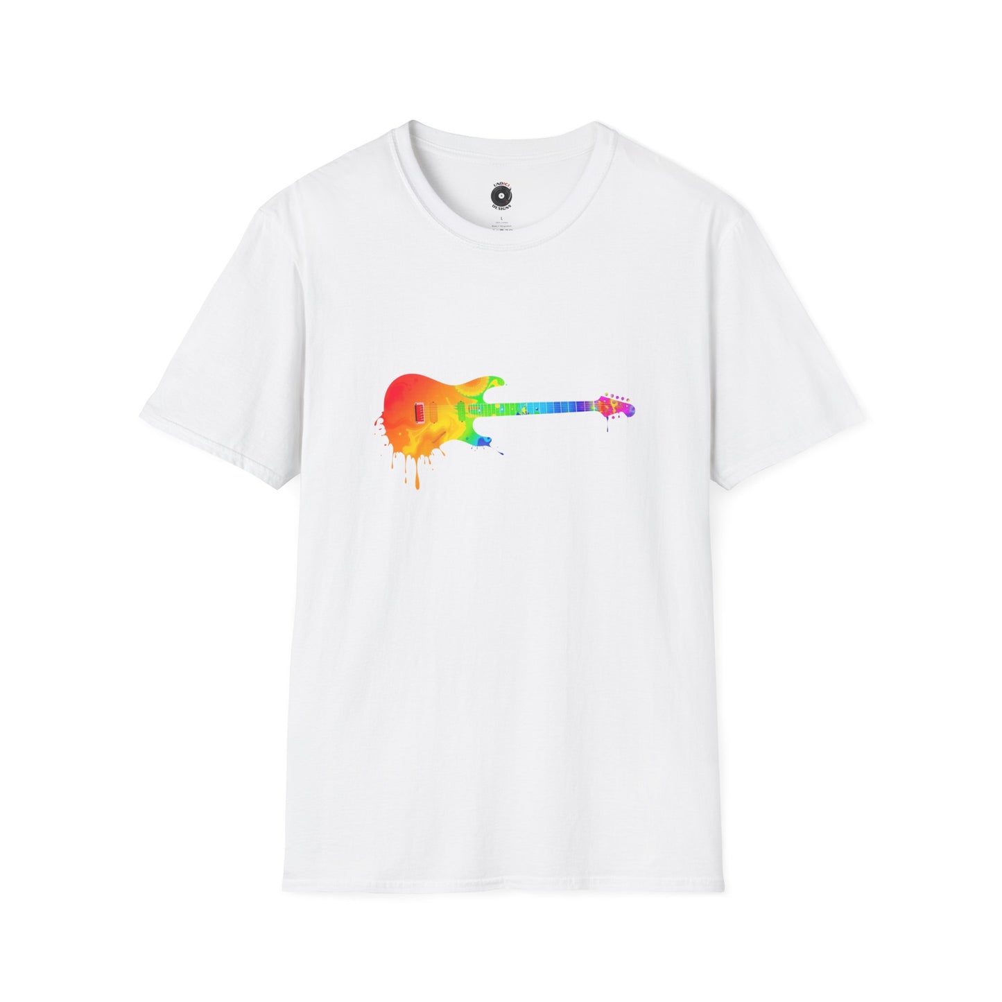 Vibrant guitar dripping colorfully