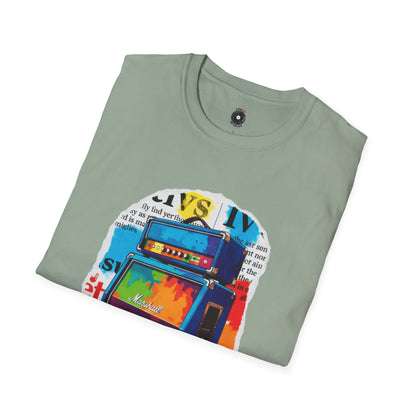 Colorful cutout of amp graphic