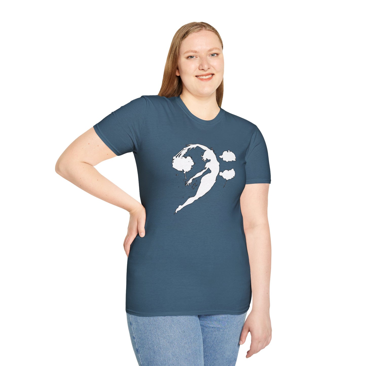 Bass clef in woman silhouette graphic.