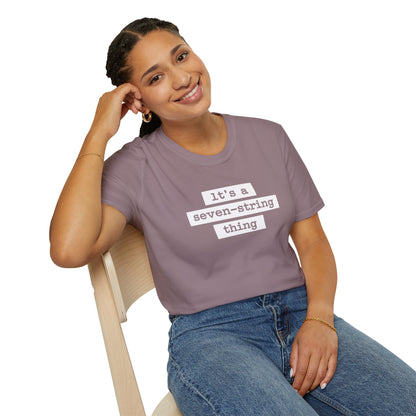 "It's a seven-string thing" in highlight graphic.