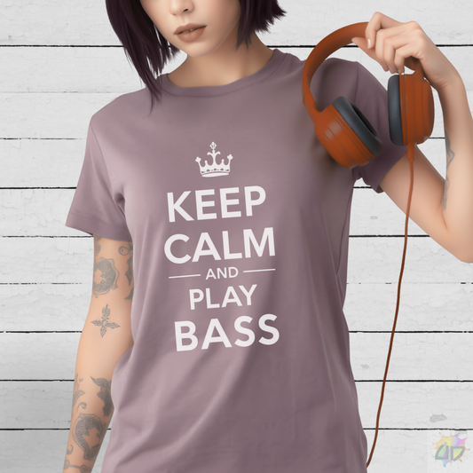 "Keep Calm and Play Bass" Graphic Tee.