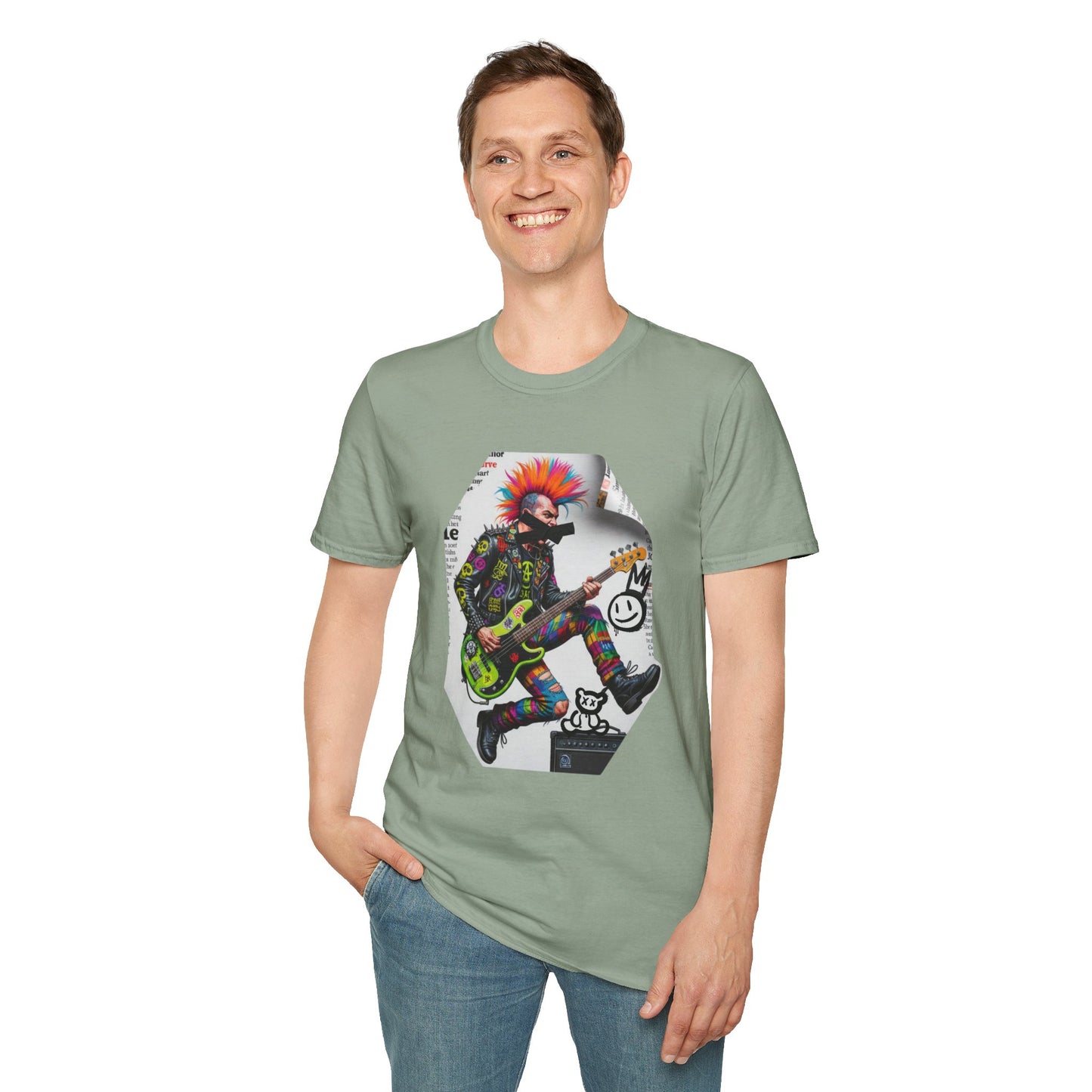 Punk Rock bassist censored graffiti graphic