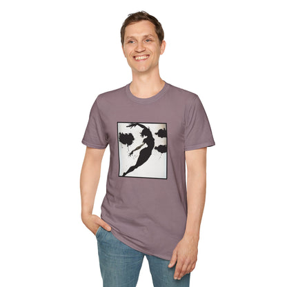 Bass clef in woman's silhouette graphic on a white background.