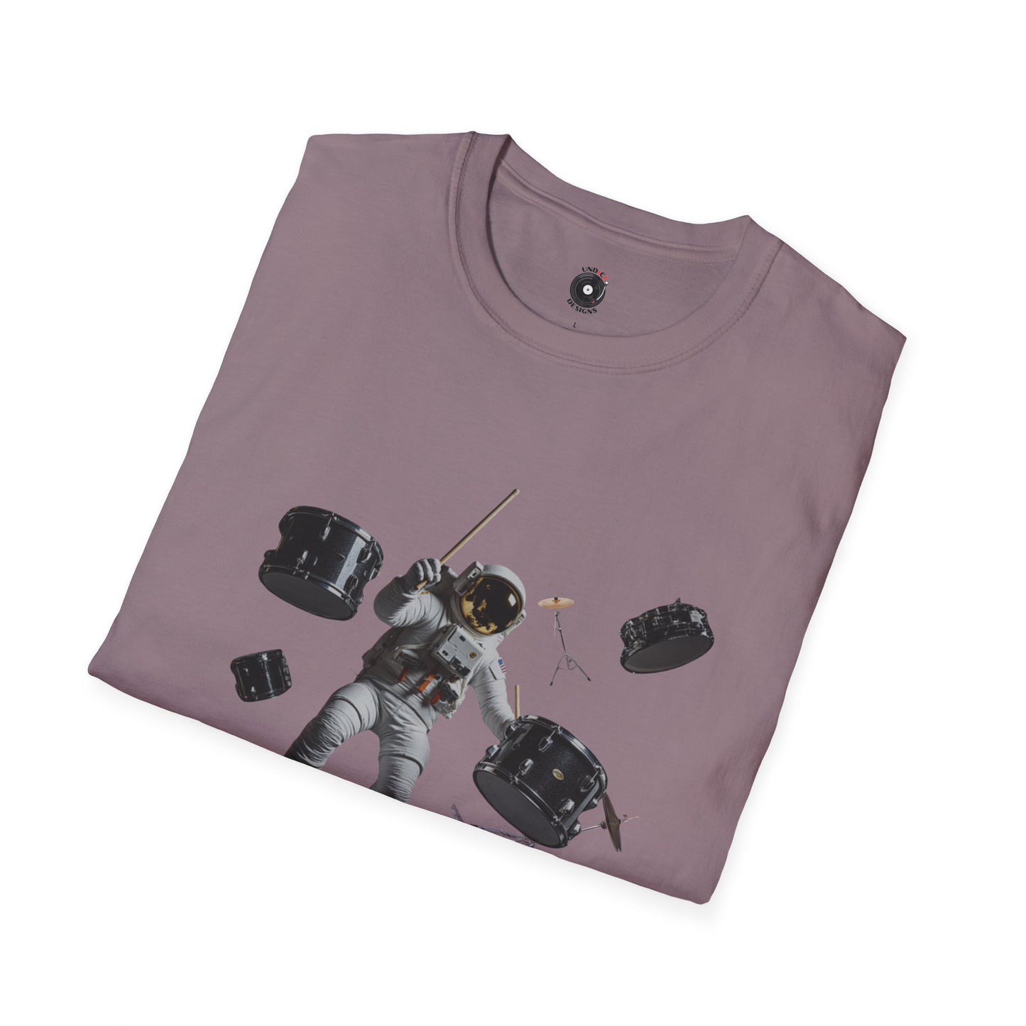 Astronaut Drummer floating in space