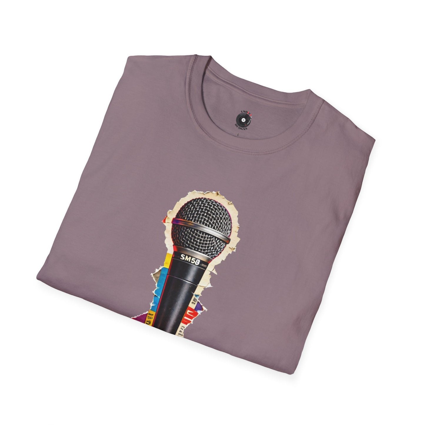 Microphone cutout of magazine graphic