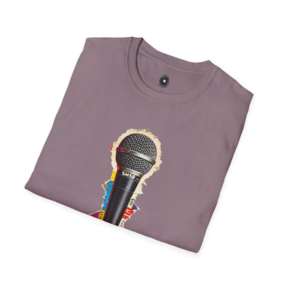 Microphone cutout of magazine graphic
