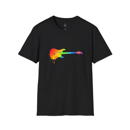 Vibrant guitar dripping colorfully