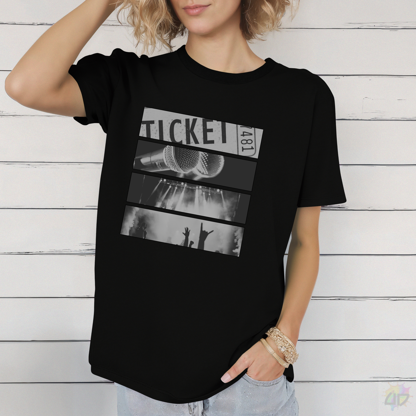 Four Concert Flags Graphic Tee.