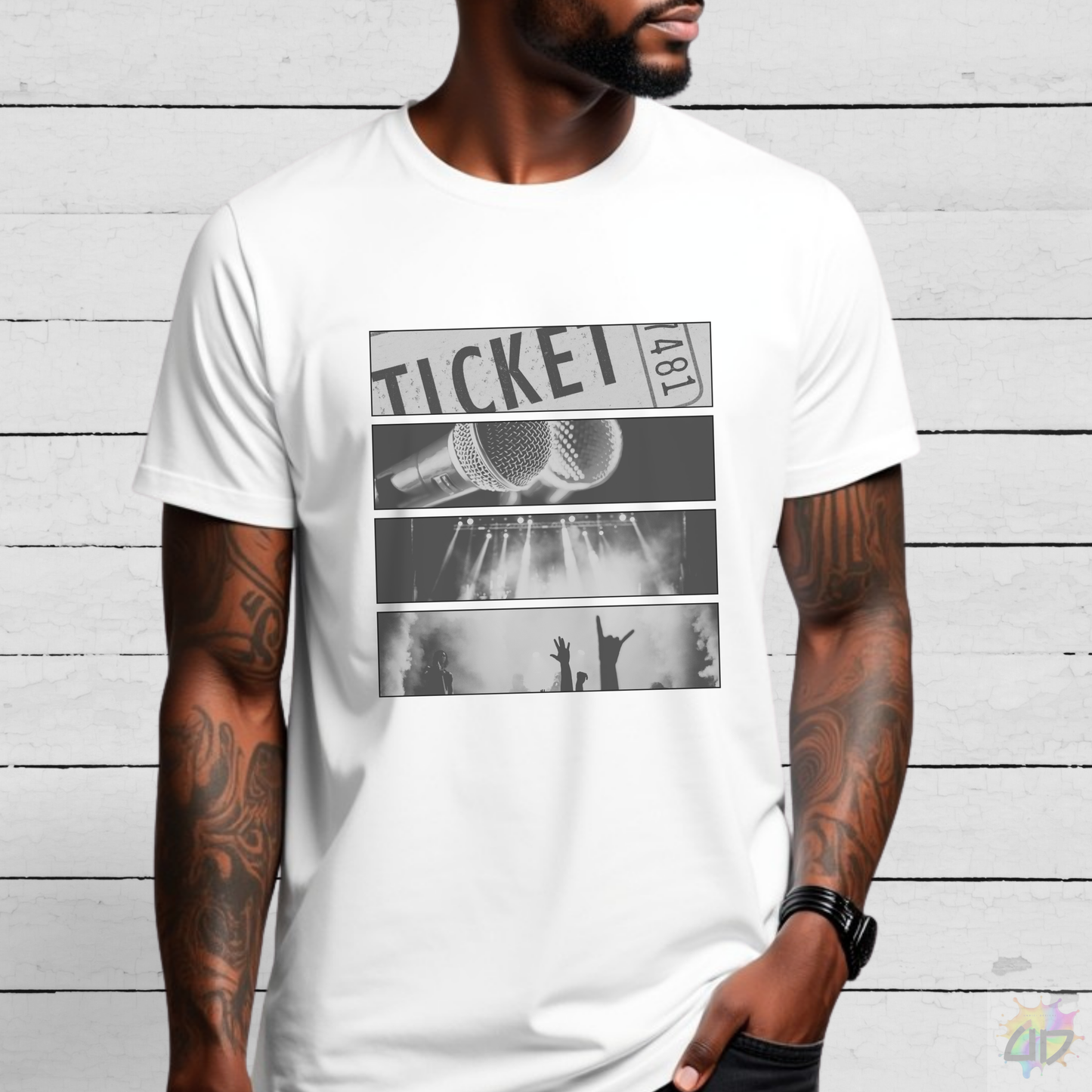 Four Concert Flags Graphic Tee.