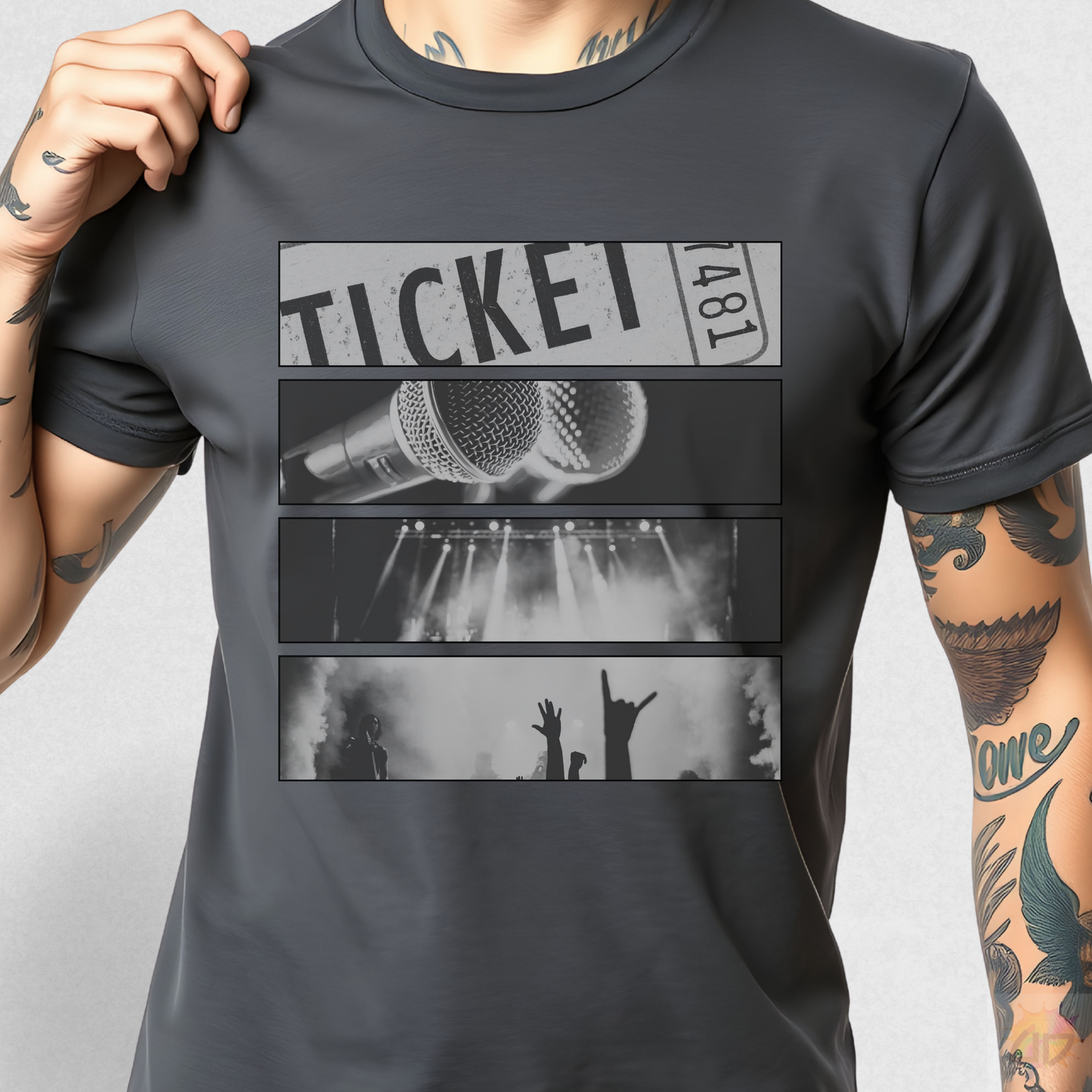 Four Concert Flags Graphic Tee.