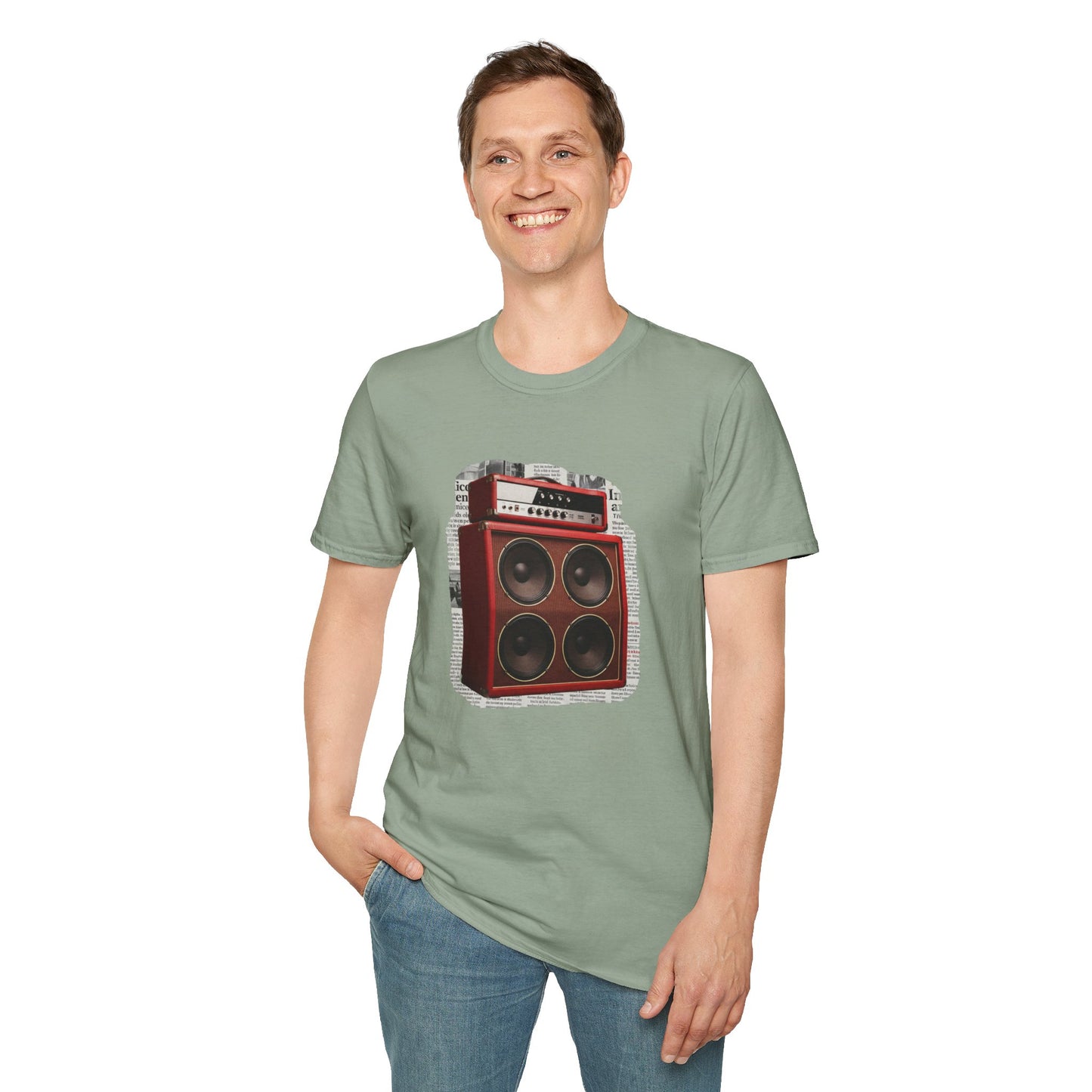 orange colored amp cutout graphic