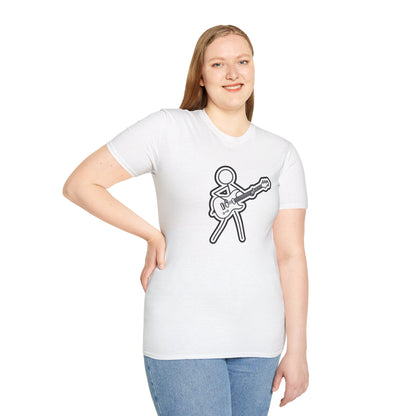 Stick figure playing guitar