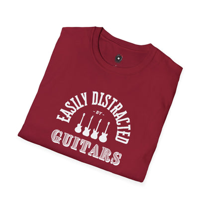 "Easily distracted by guitars" in a radius graphic.