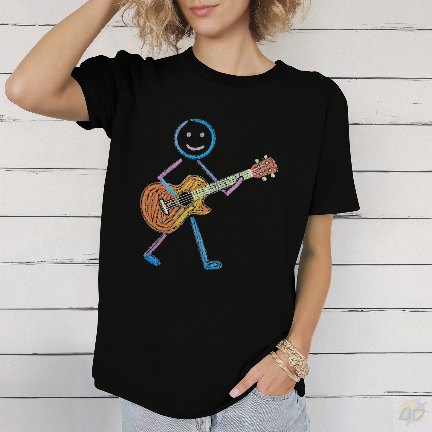 Crayon Guitarist Graphic Tee.