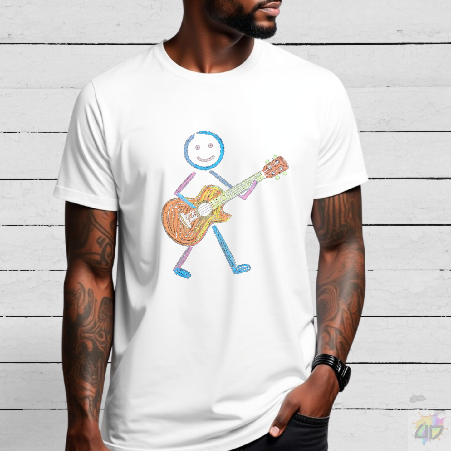 Crayon Guitarist Graphic Tee.
