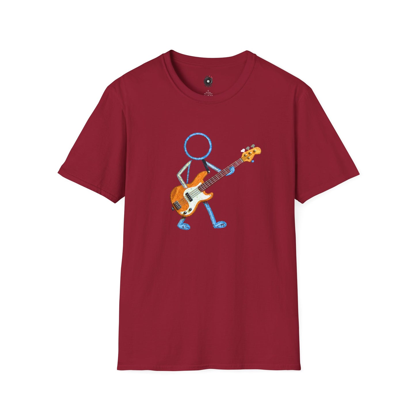 Bass Player in Crayon Graphic Tee.