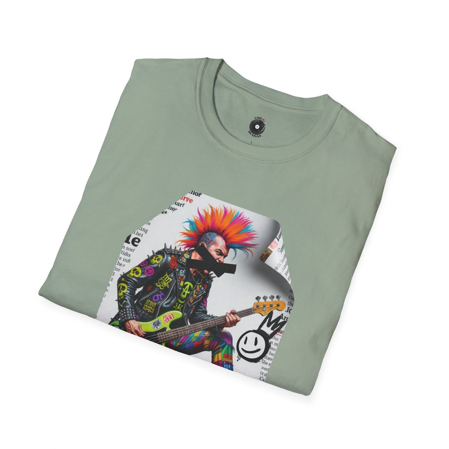 Punk Rock bassist censored graffiti graphic