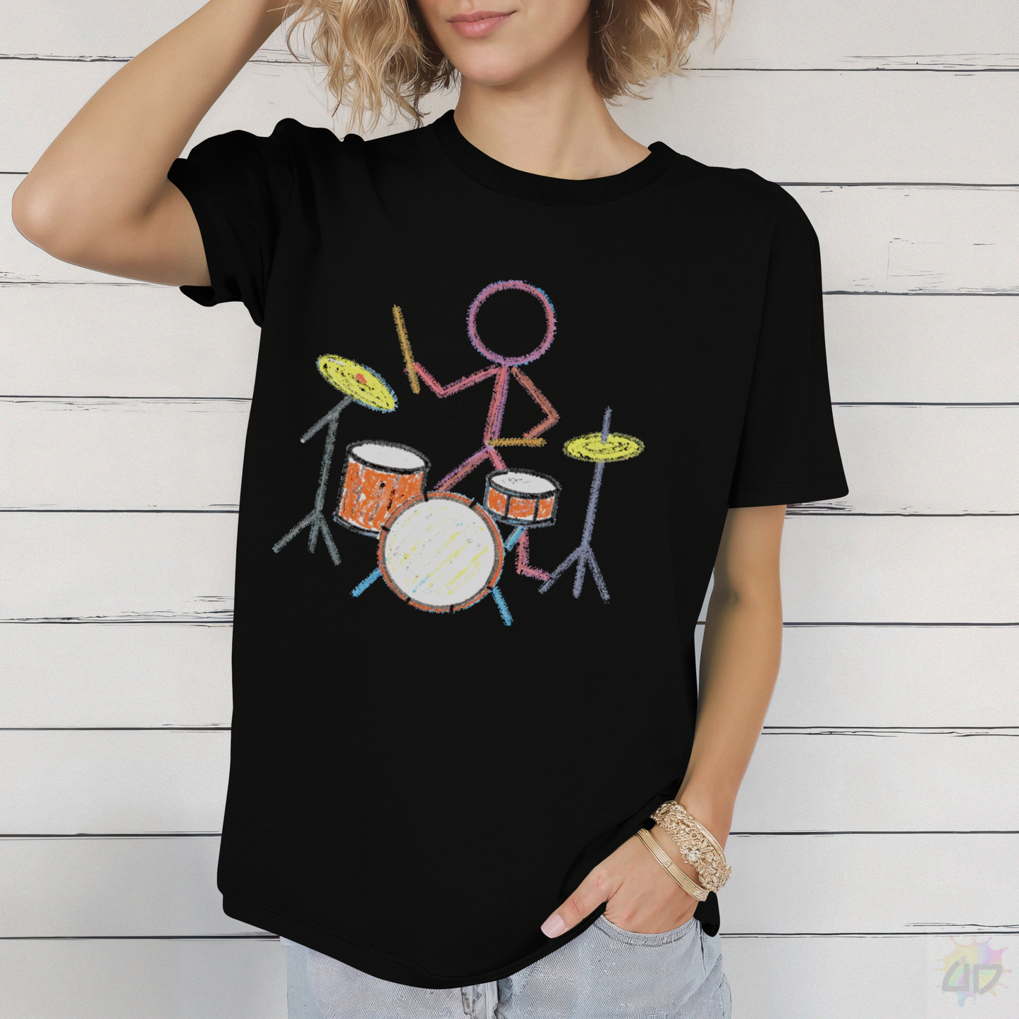 Crayon Drummer Graphic Tee.