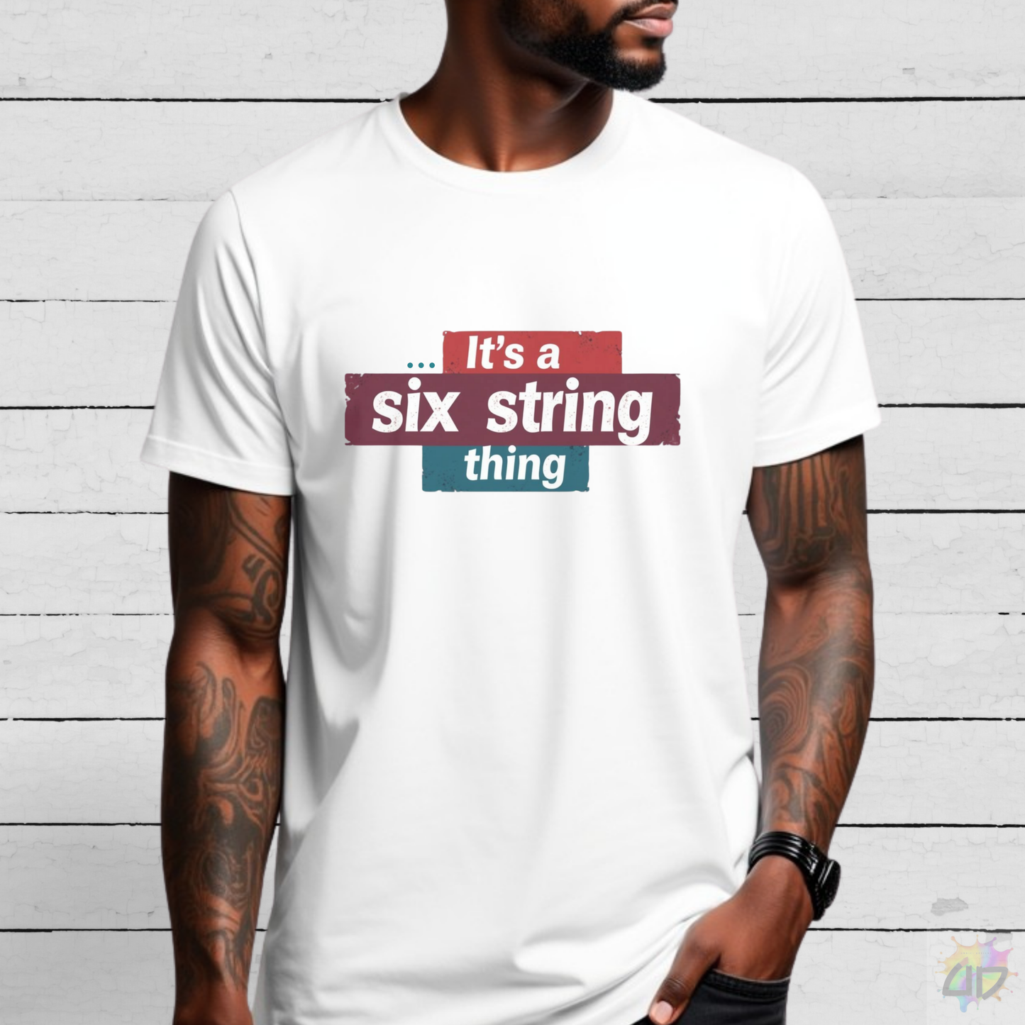 "It's a six-string thing" in Highlight Text Graphic Tee.