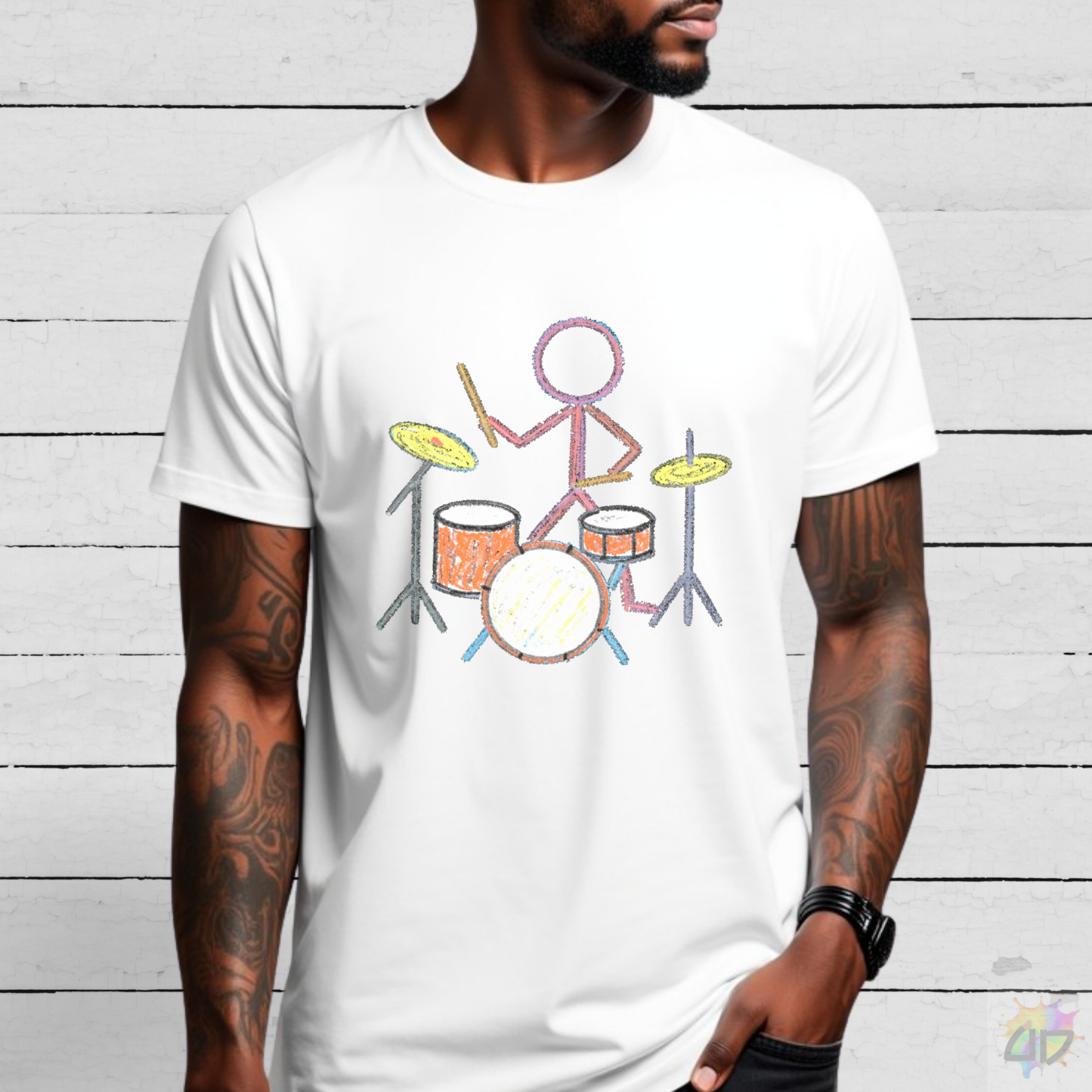 Crayon Drummer Graphic Tee.
