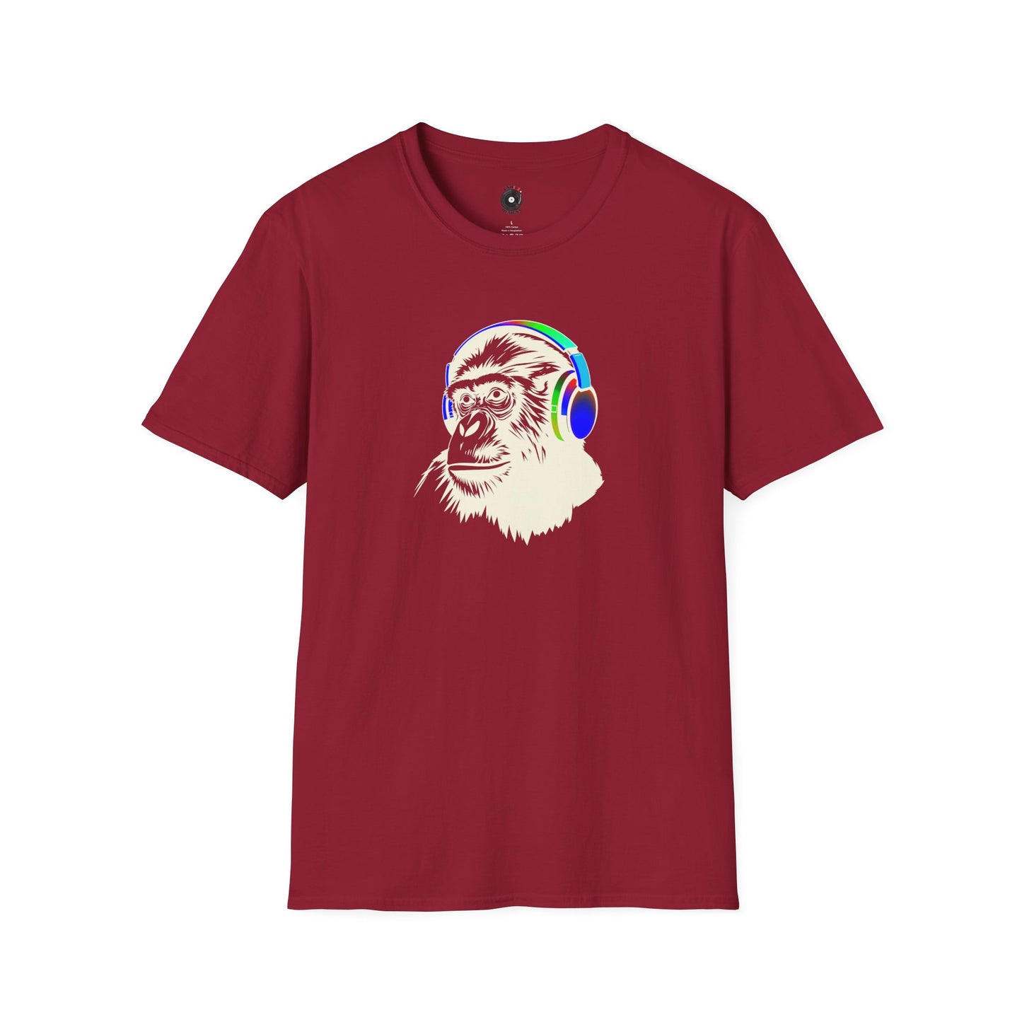 Gary the gorilla wearing colorful headphones graphic.