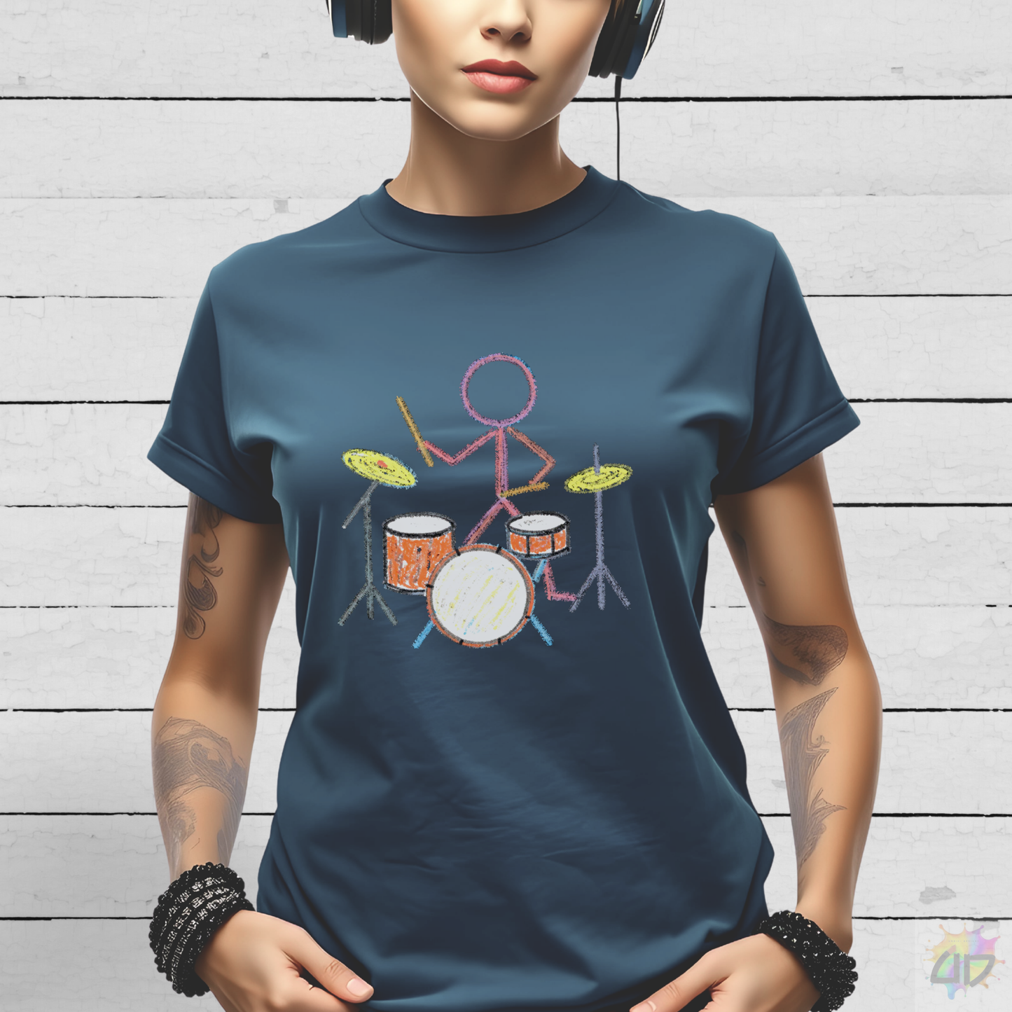 Crayon Drummer Graphic Tee.