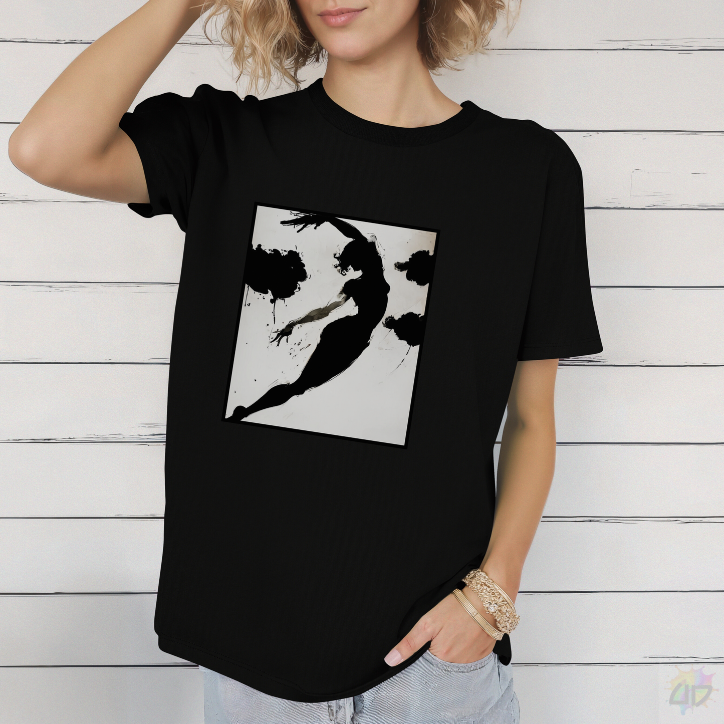 Bass Clef in a Woman's Silhouette on a White Background Graphic Tee.