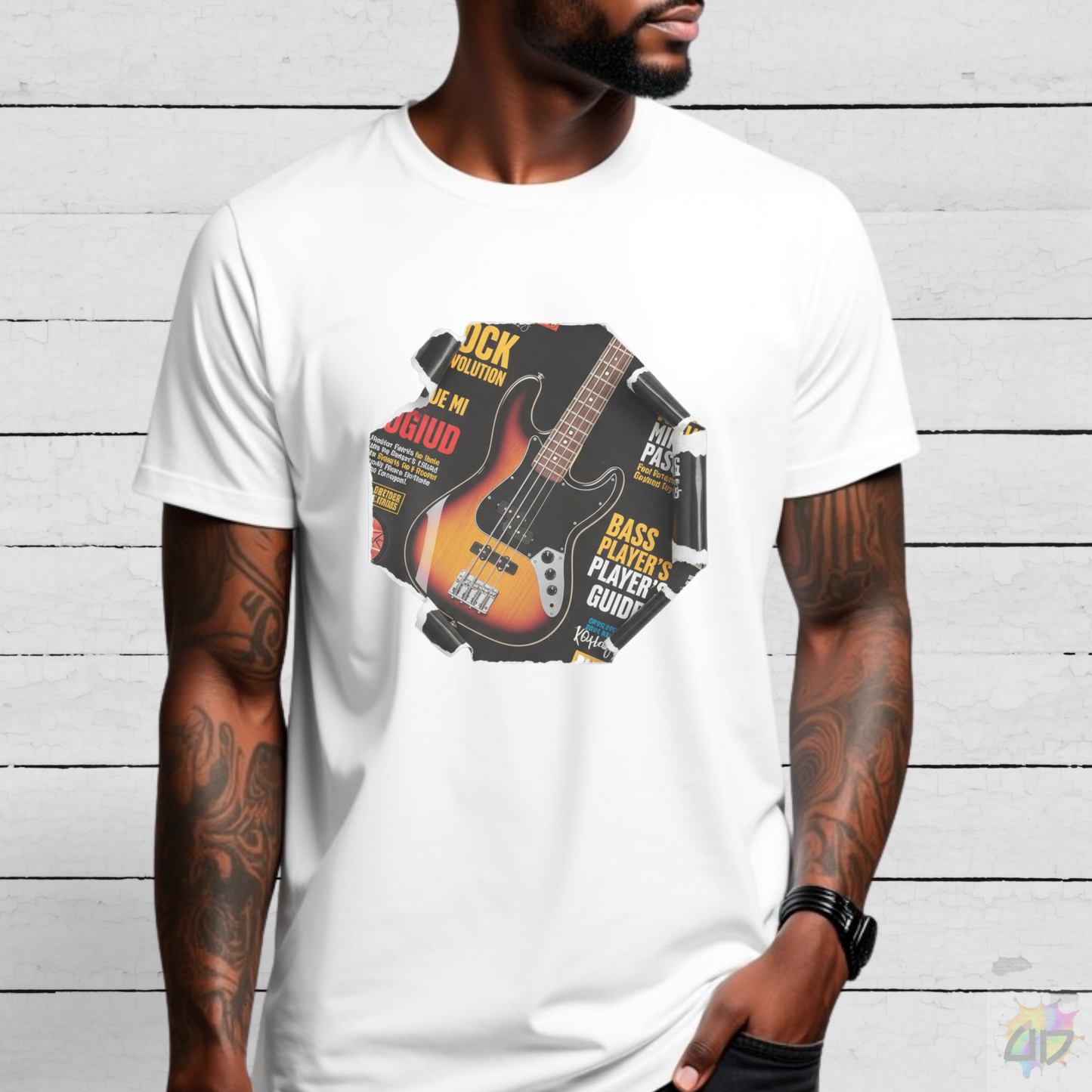 P-Bass Body Magazine Cutout Graphic Tee.