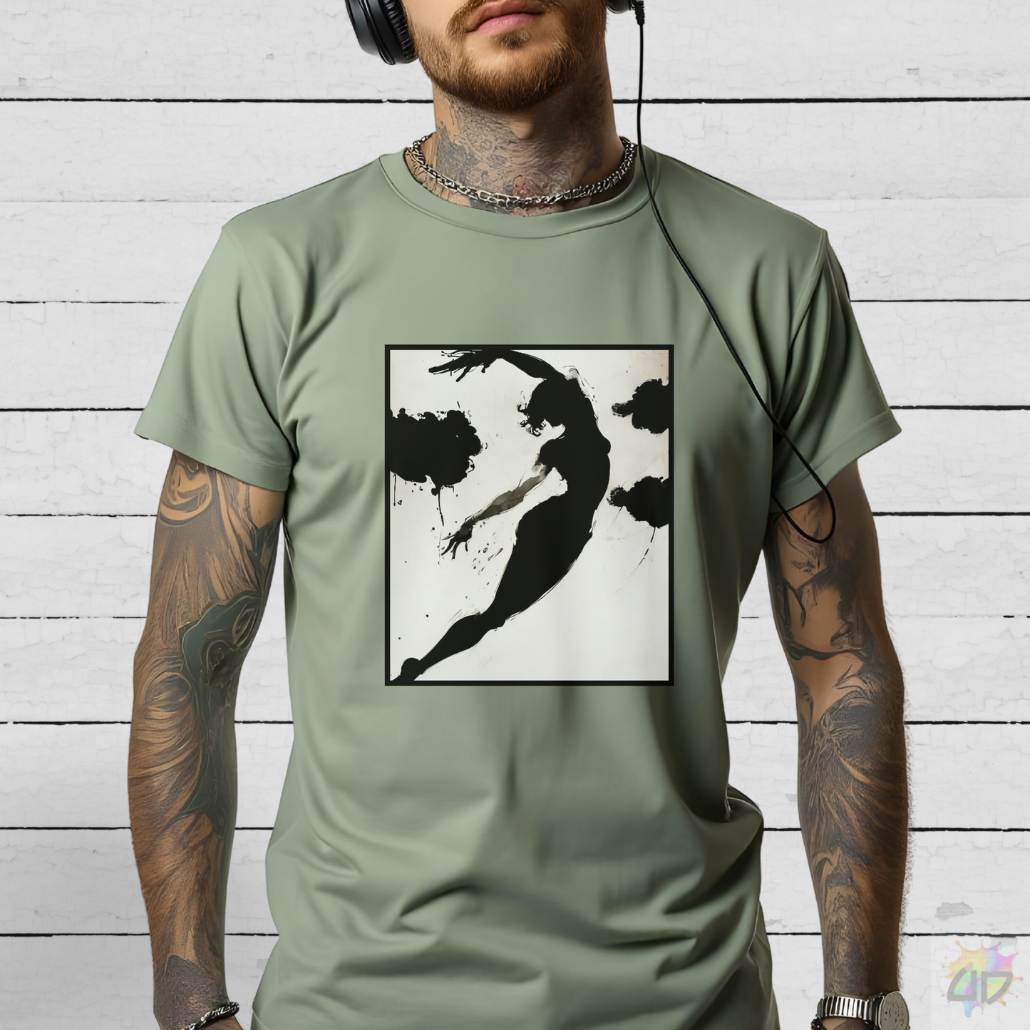 Bass Clef in a Woman's Silhouette on a White Background Graphic Tee.