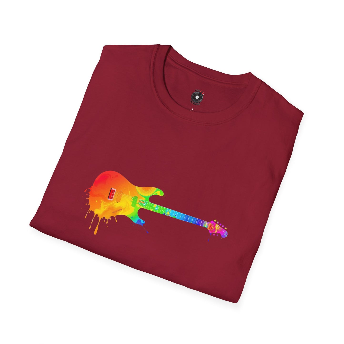 Vibrant guitar dripping colorfully