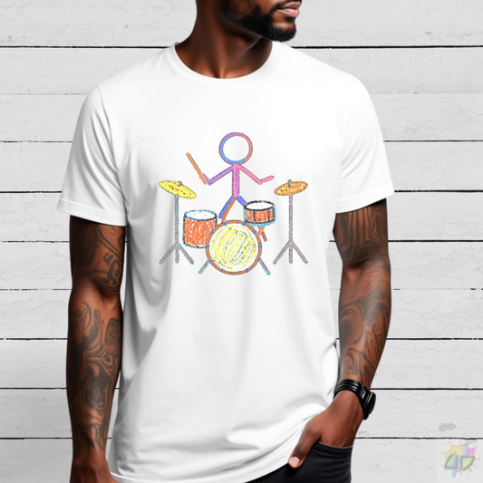 Drummer in Crayon Graphic Tee.
