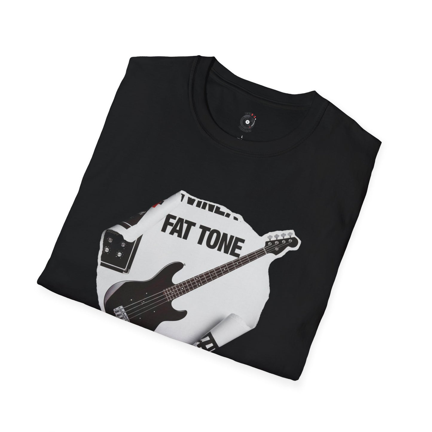"Fat Tone" black bass cutout graphic