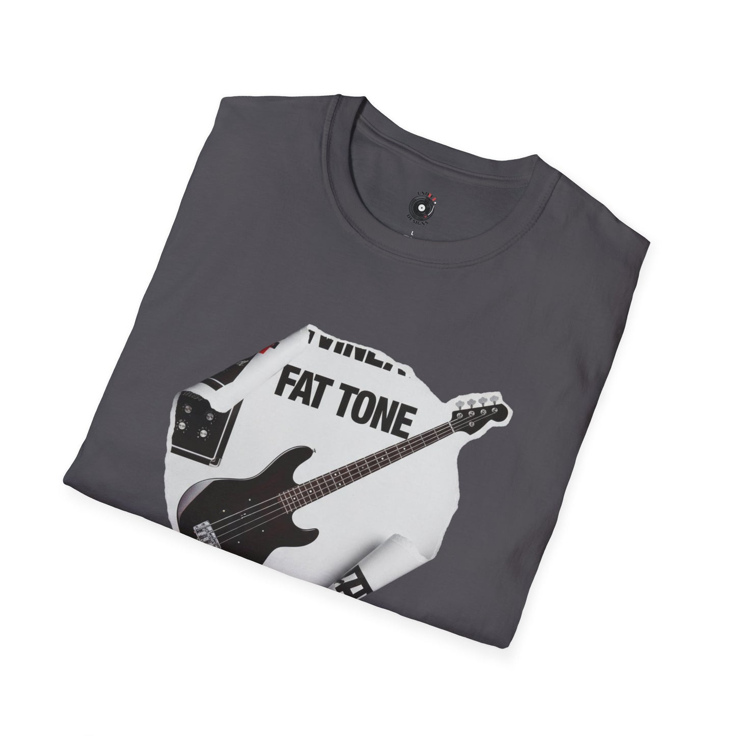 "Fat Tone" black bass cutout graphic