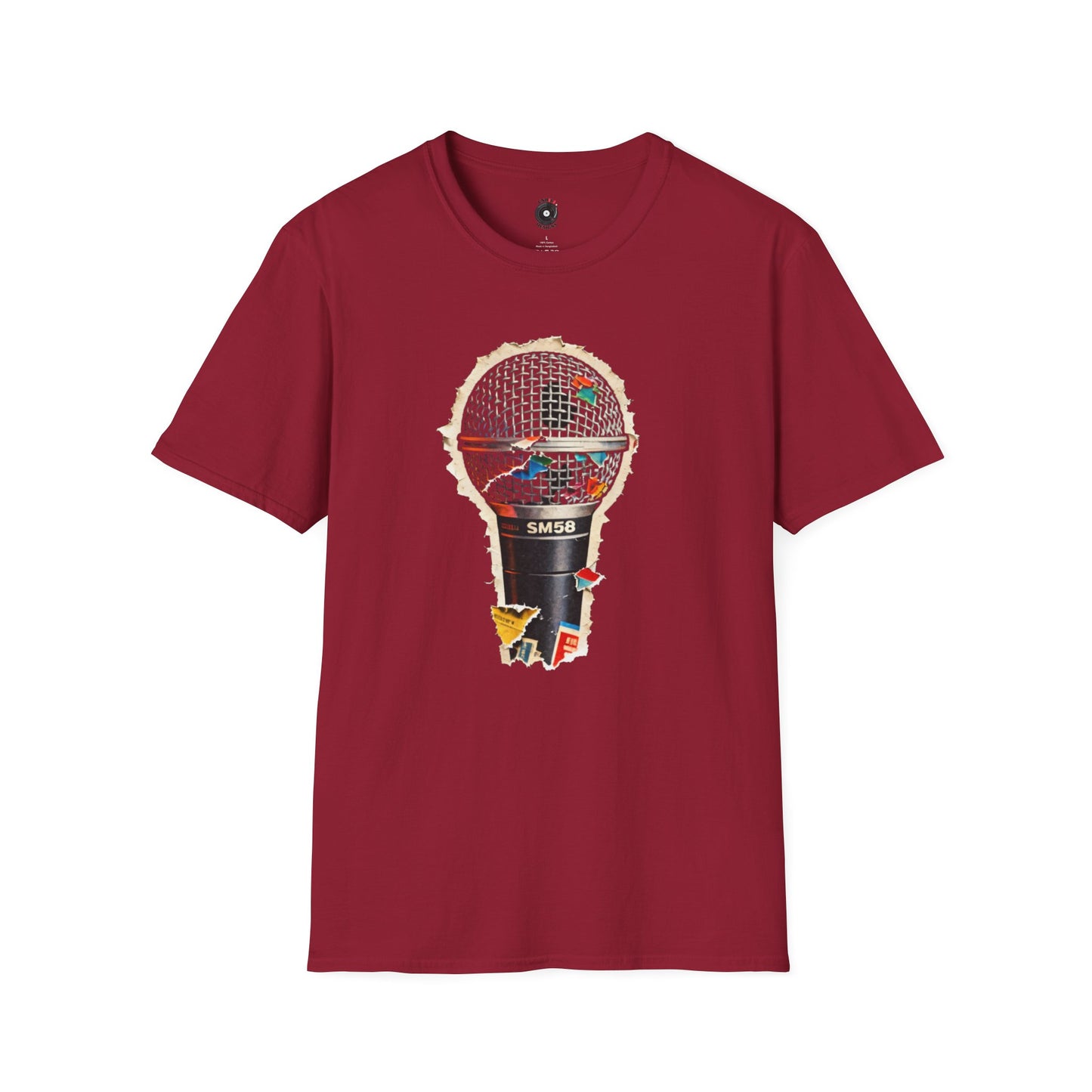 Colorful Microphone cut out Graphic Tee.