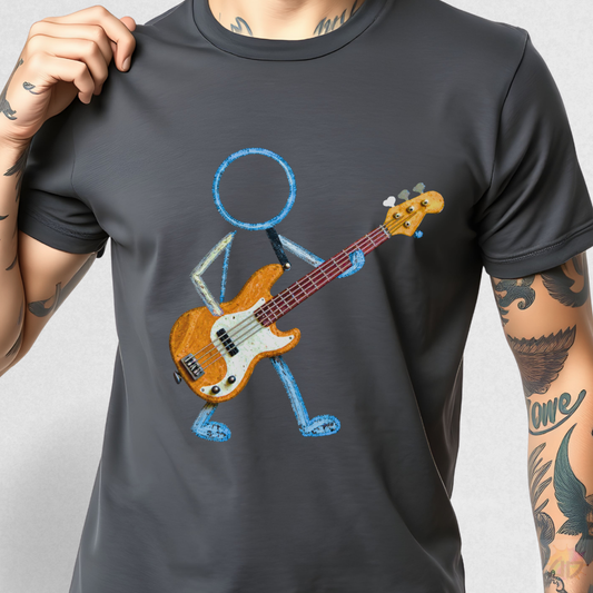 Bass Player in Crayon Graphic Tee.