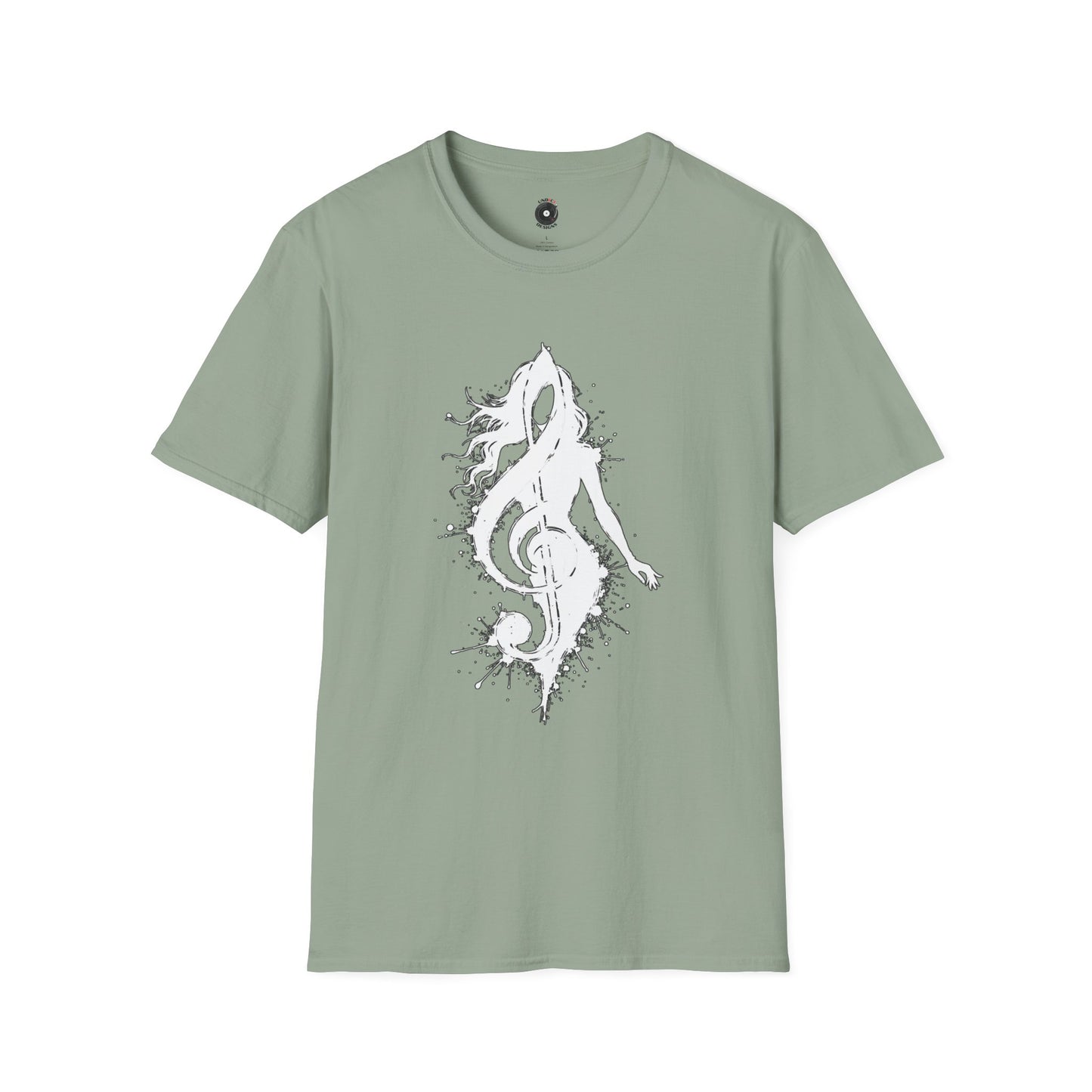 Treble Clef in a Woman's Silhouette Graphic Tee