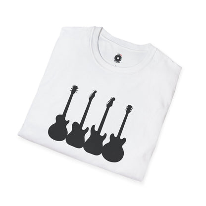 Four guitar silhouettes
