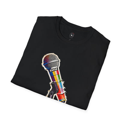 Colorful microphone cutout graphic