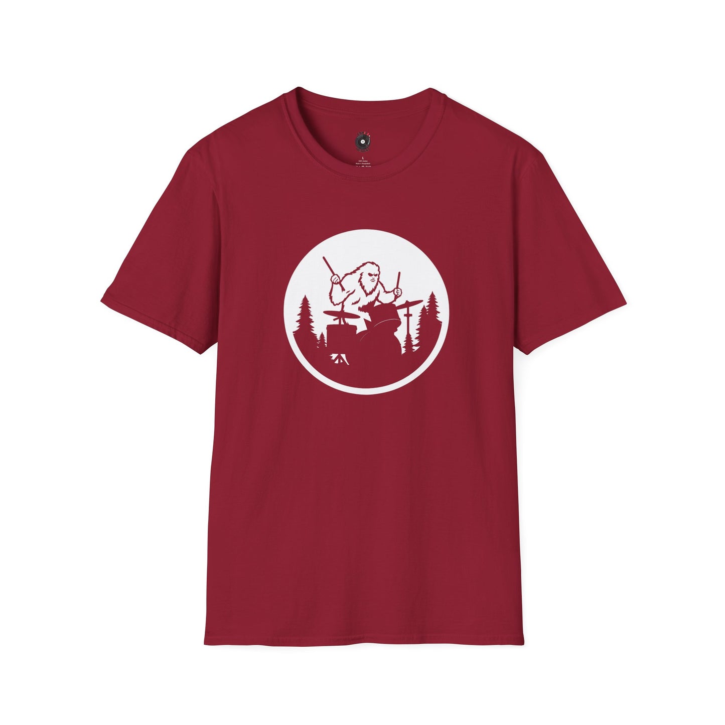 Big Foot Silhouette Playing Drums Graphic Tee.