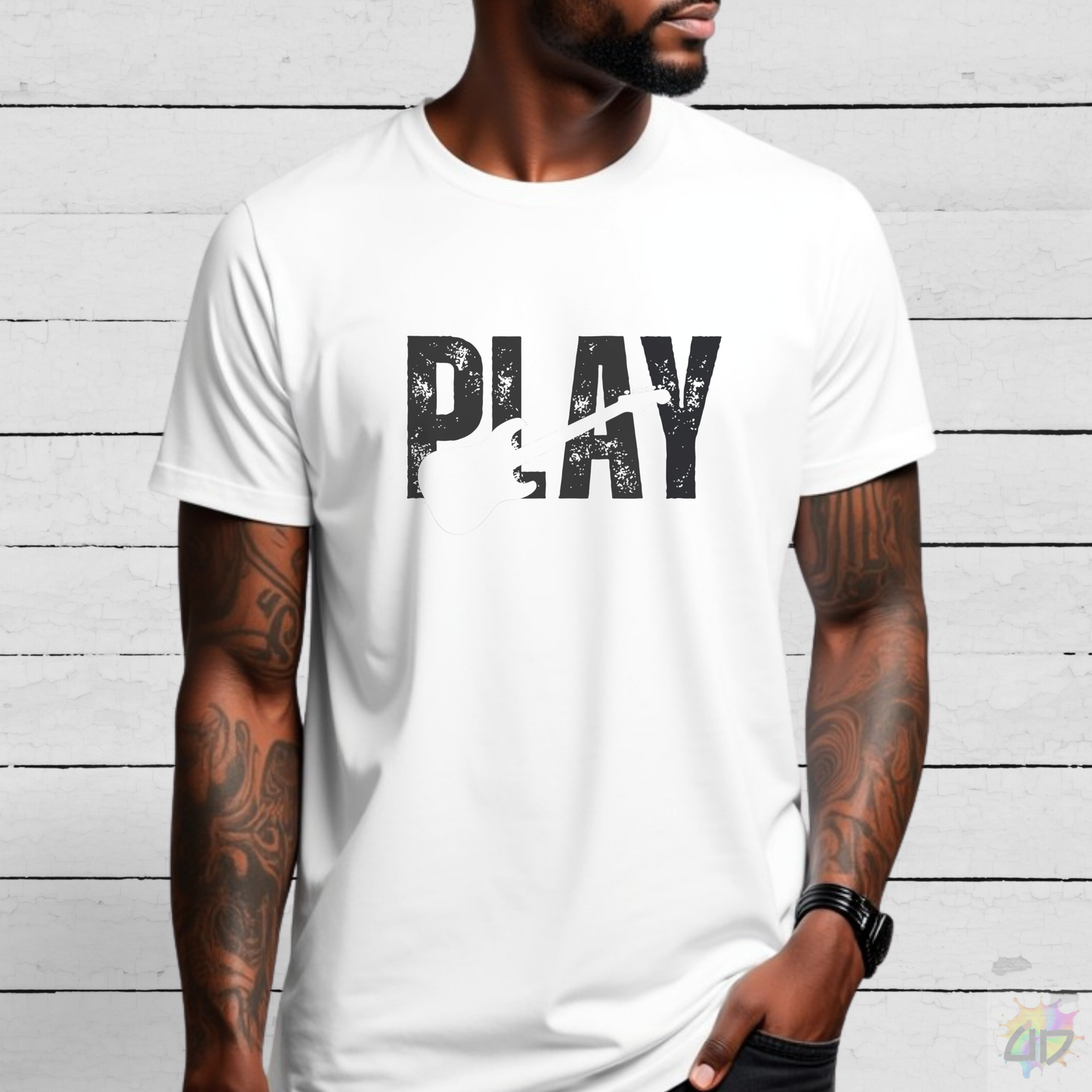 "Play" Grunge Graphic Tee.