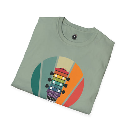 LP style headstock on a retro sunset