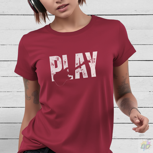 "Play" Grunge Graphic Tee.