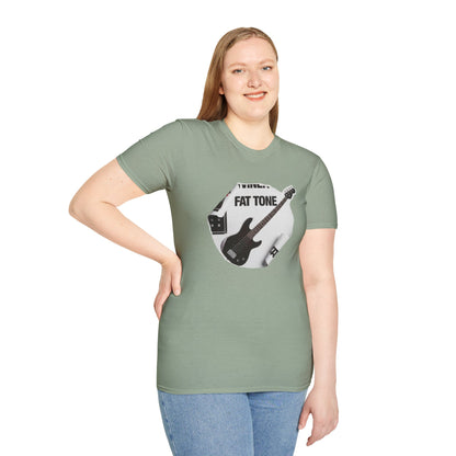 "Fat Tone" black bass cutout graphic