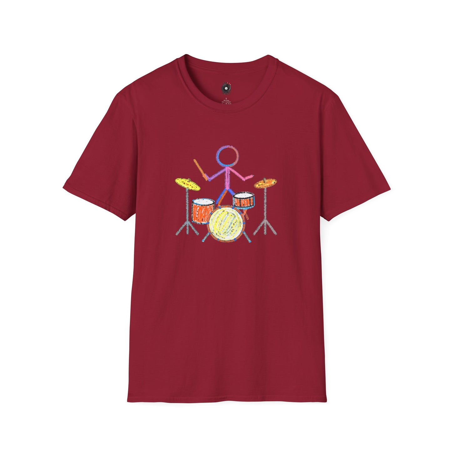 Drummer in crayon graphic