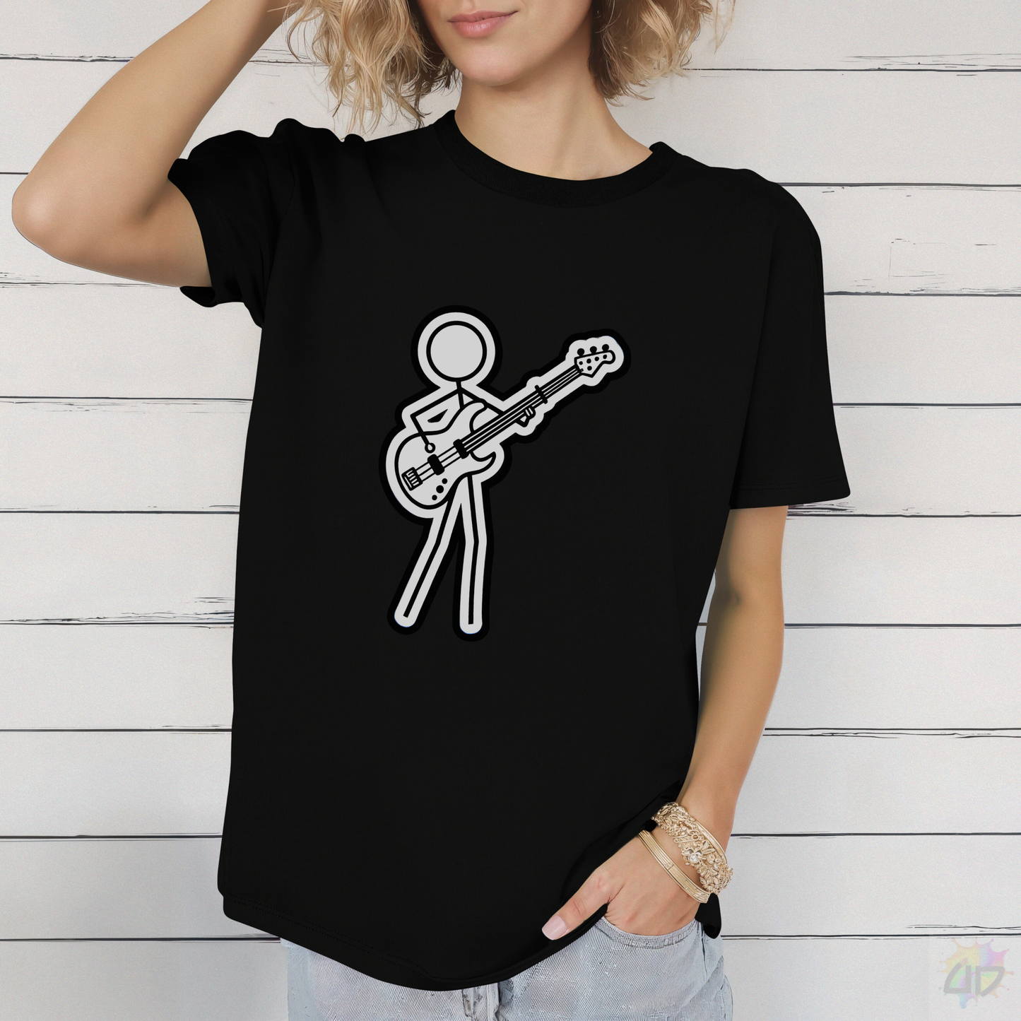 Stick Figure on the Bass Graphic Tee.