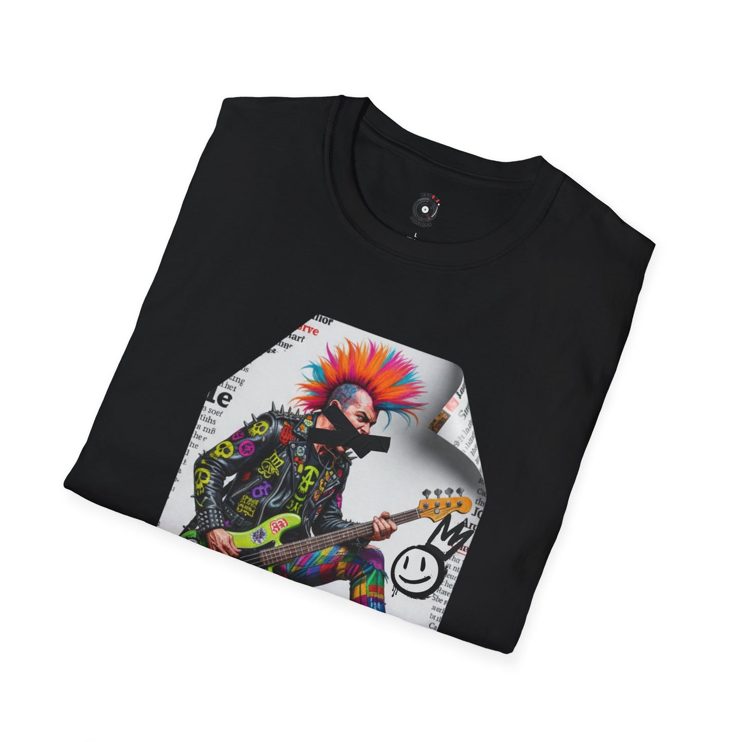 Punk Rock bassist censored graffiti graphic