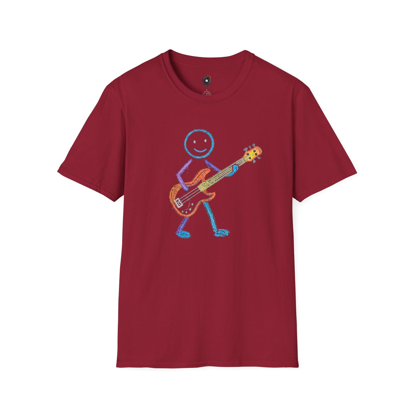 Bass Player in Crayon Graphic Tee.