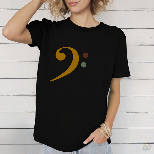 Multi-Colored Bass Clef Graphic Tee.